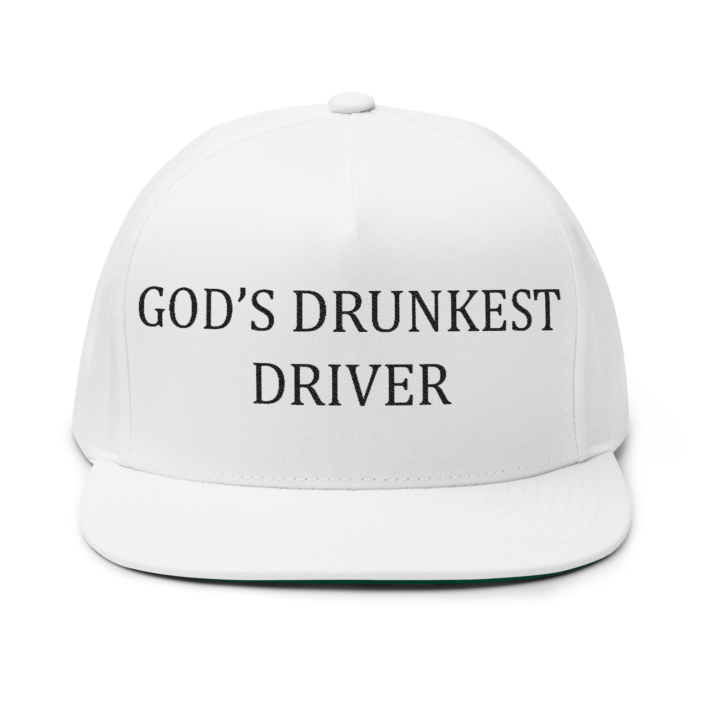 God's Drunkest Driver Embroidered Hat - White